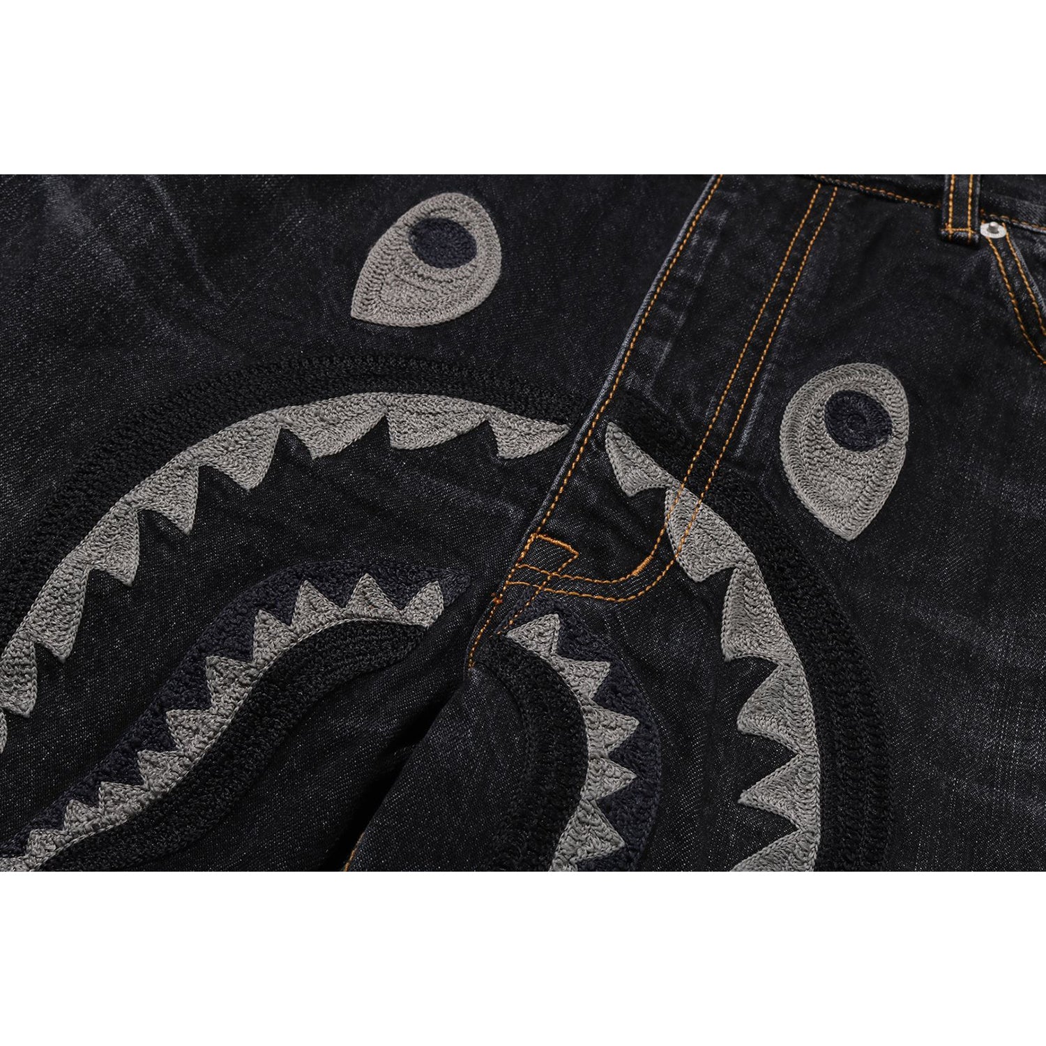 SHARK RELAXED FIT DENIM PANTS MENS – us.bape.com