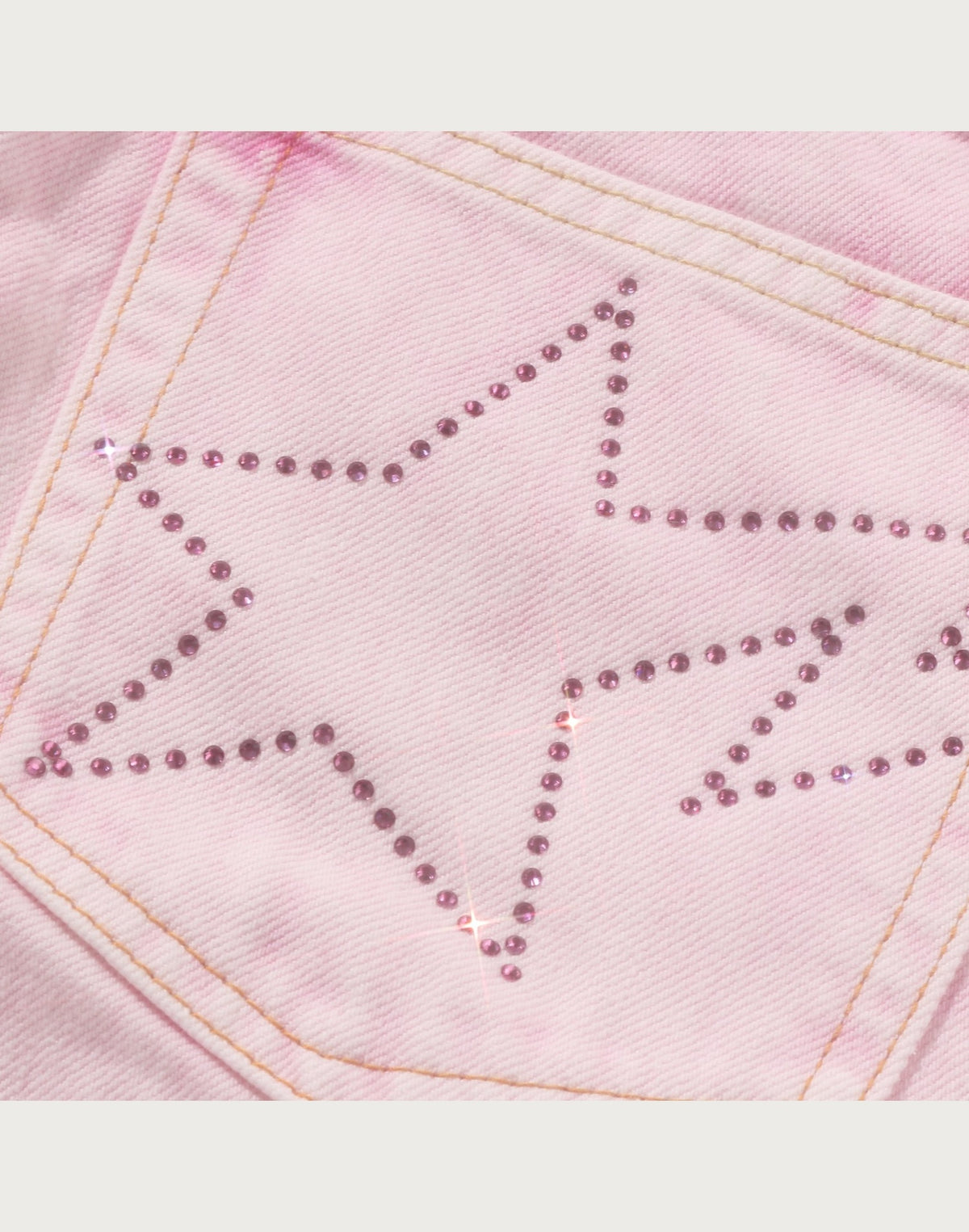 CRYSTAL STONE BAPE STA LOGO BAGGY DENIM PANTS LADIES