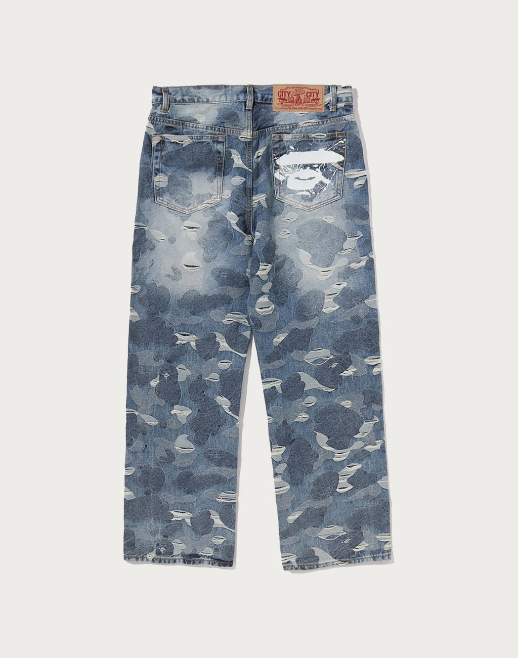 SOLID CAMO JACQUARD DENIM PANTS MENS
