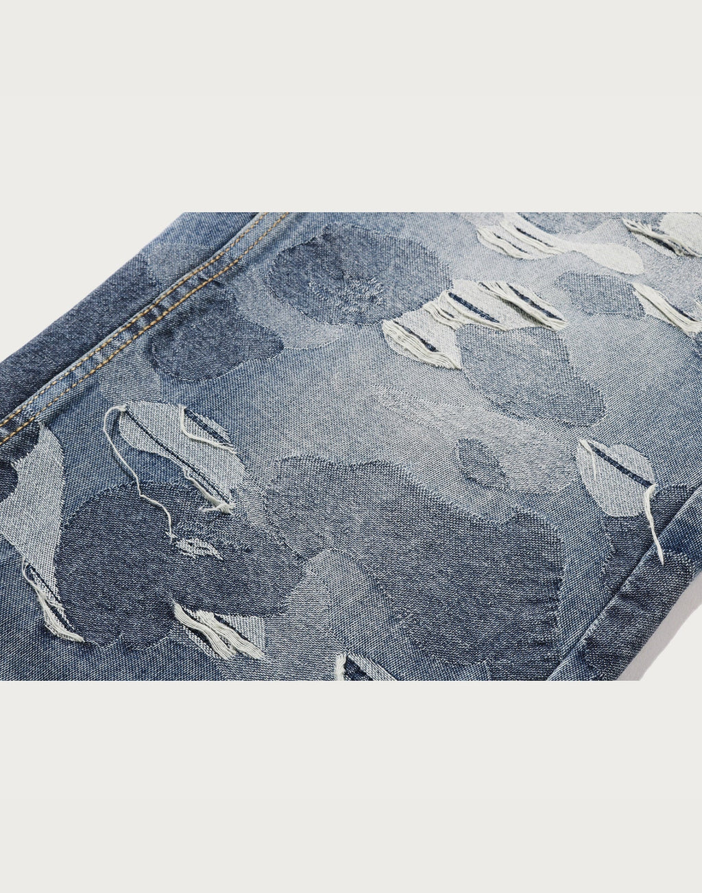 SOLID CAMO JACQUARD DENIM PANTS MENS