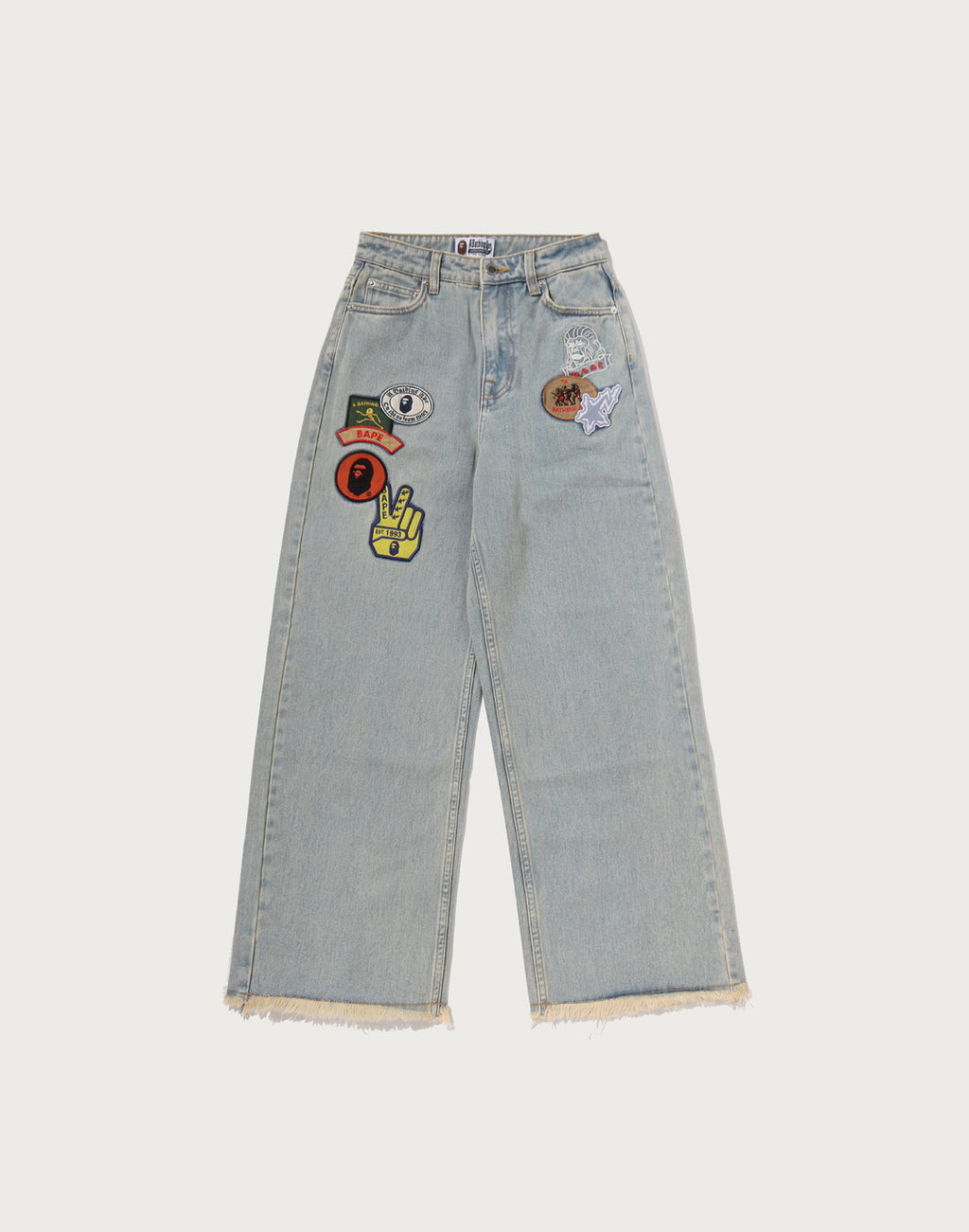 MULTI LOGO WIDE DENIM PANTS LADIES
