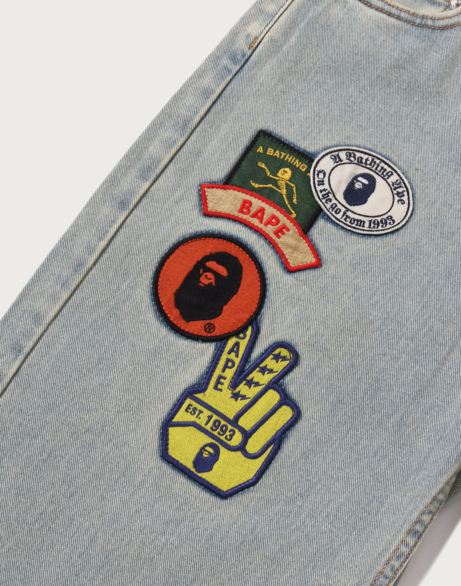 MULTI LOGO WIDE DENIM PANTS LADIES