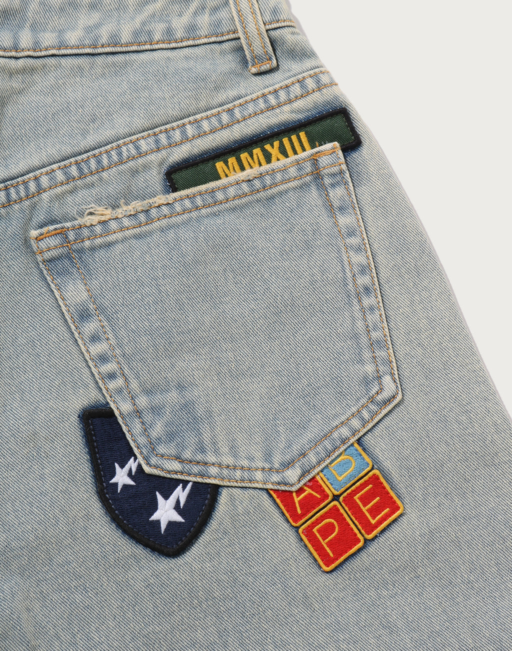 MULTI LOGO WIDE DENIM PANTS LADIES