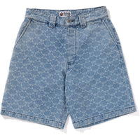 COLLEGE MONOGRAM RELAXED FIT 13OZ DENIM SHORTS MENS
