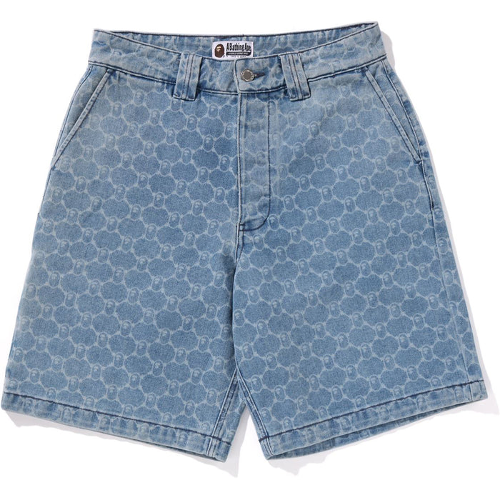 COLLEGE MONOGRAM RELAXED FIT 13OZ DENIM SHORTS MENS