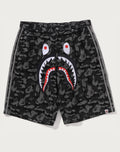 BAPE X ADIDAS CAMO JACQUARD SHARK DENIM JORTS MENS