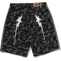 BAPE X ADIDAS CAMO JACQUARD SHARK DENIM JORTS MENS