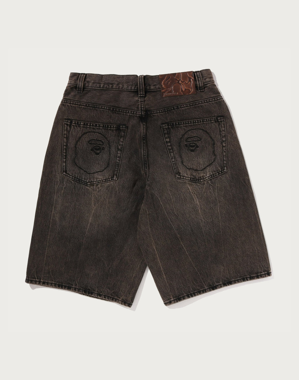 BAPE STA PATCH 13 OZ RELAXED FIT DENIM SHORTS M