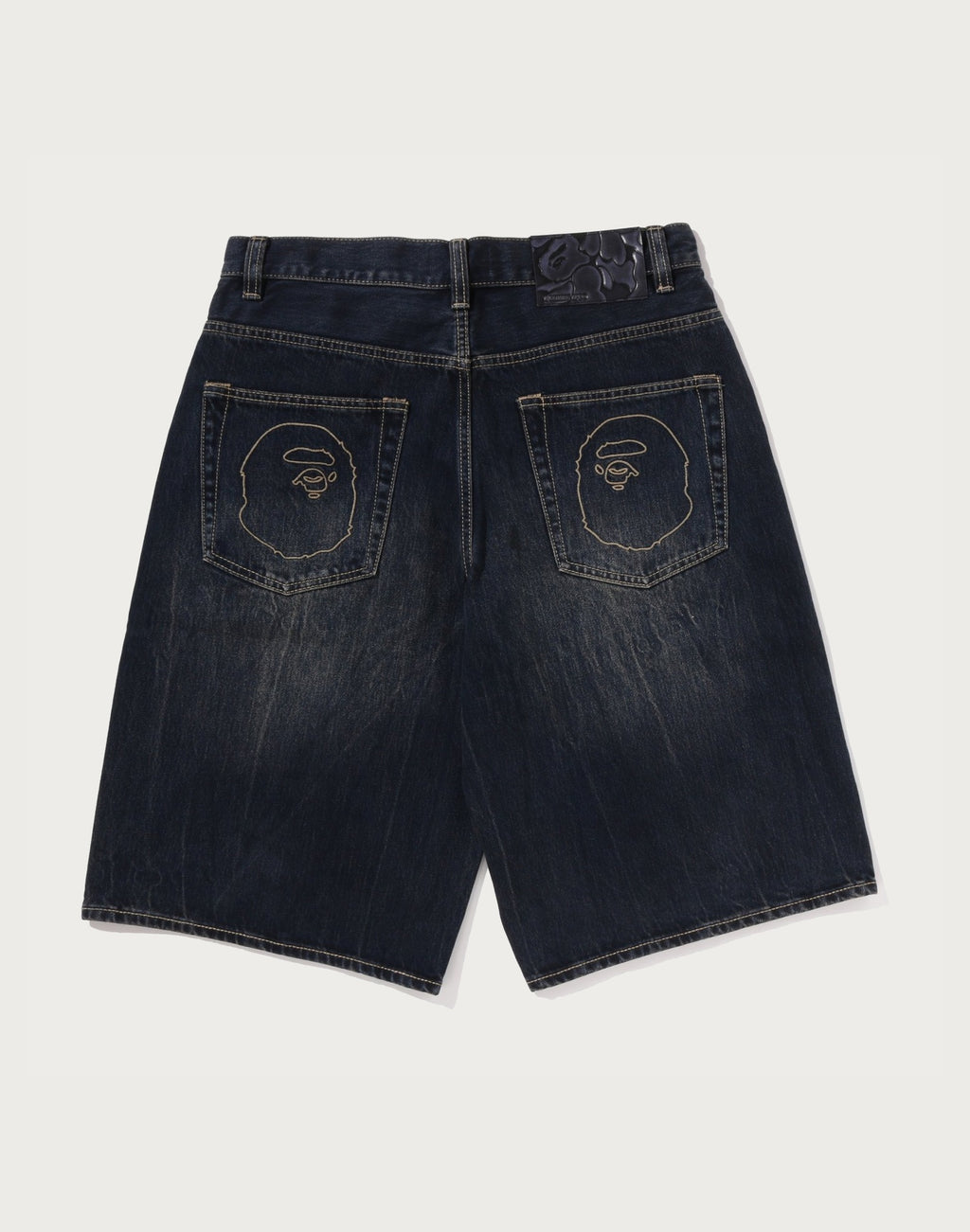 BAPE STA PATCH 13 OZ RELAXED FIT DENIM SHORTS M