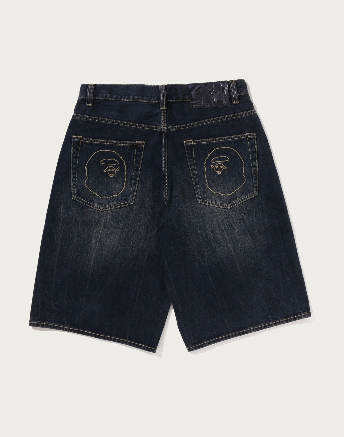 BAPE STA PATCH 13 OZ RELAXED FIT DENIM SHORTS M