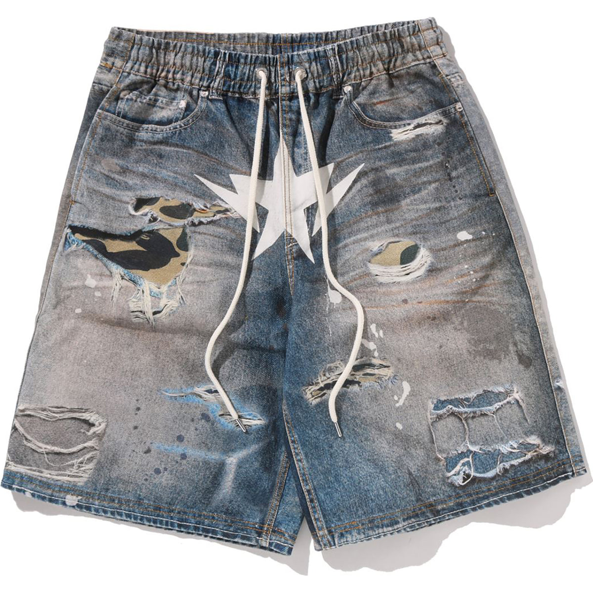 BAPE STA FAKE PRINT RELAXED FIT SHORTS MENS