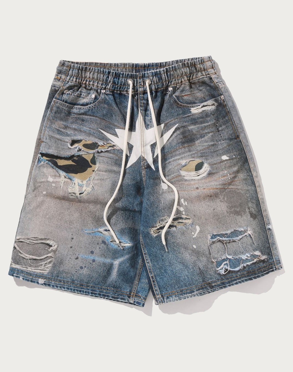 BAPE STA FAKE PRINT RELAXED FIT SHORTS MENS