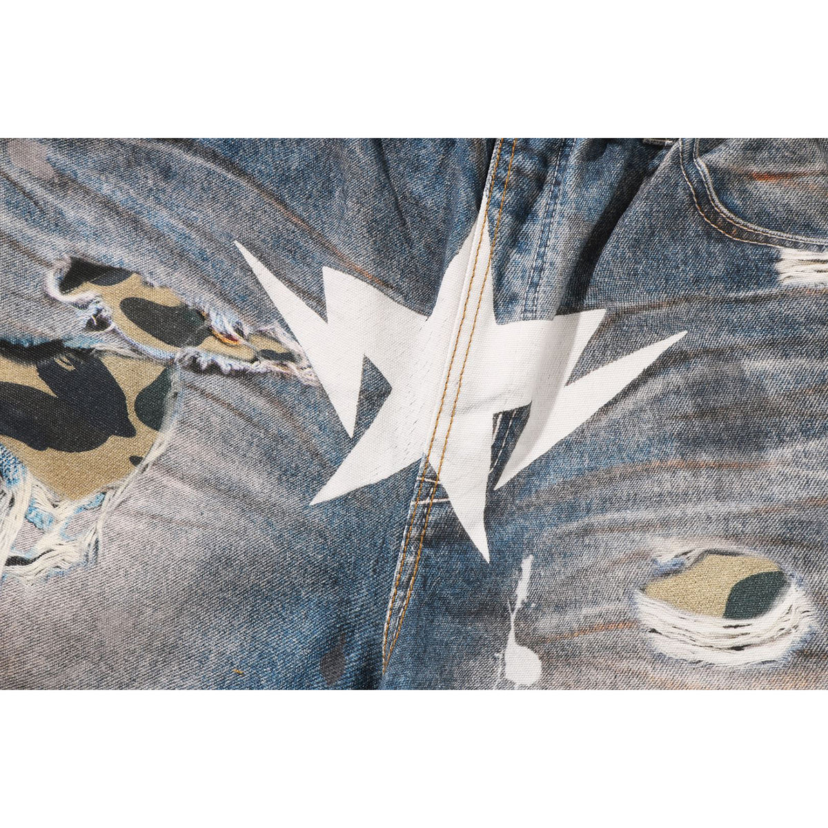 BAPE STA FAKE PRINT RELAXED FIT SHORTS MENS