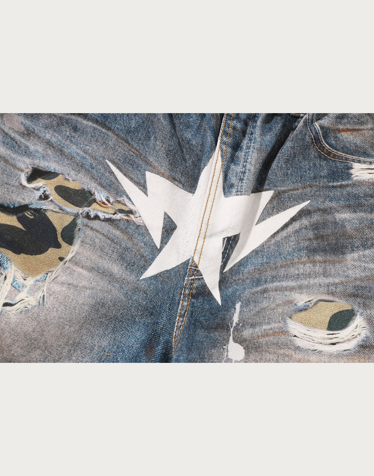 BAPE STA FAKE PRINT RELAXED FIT SHORTS MENS