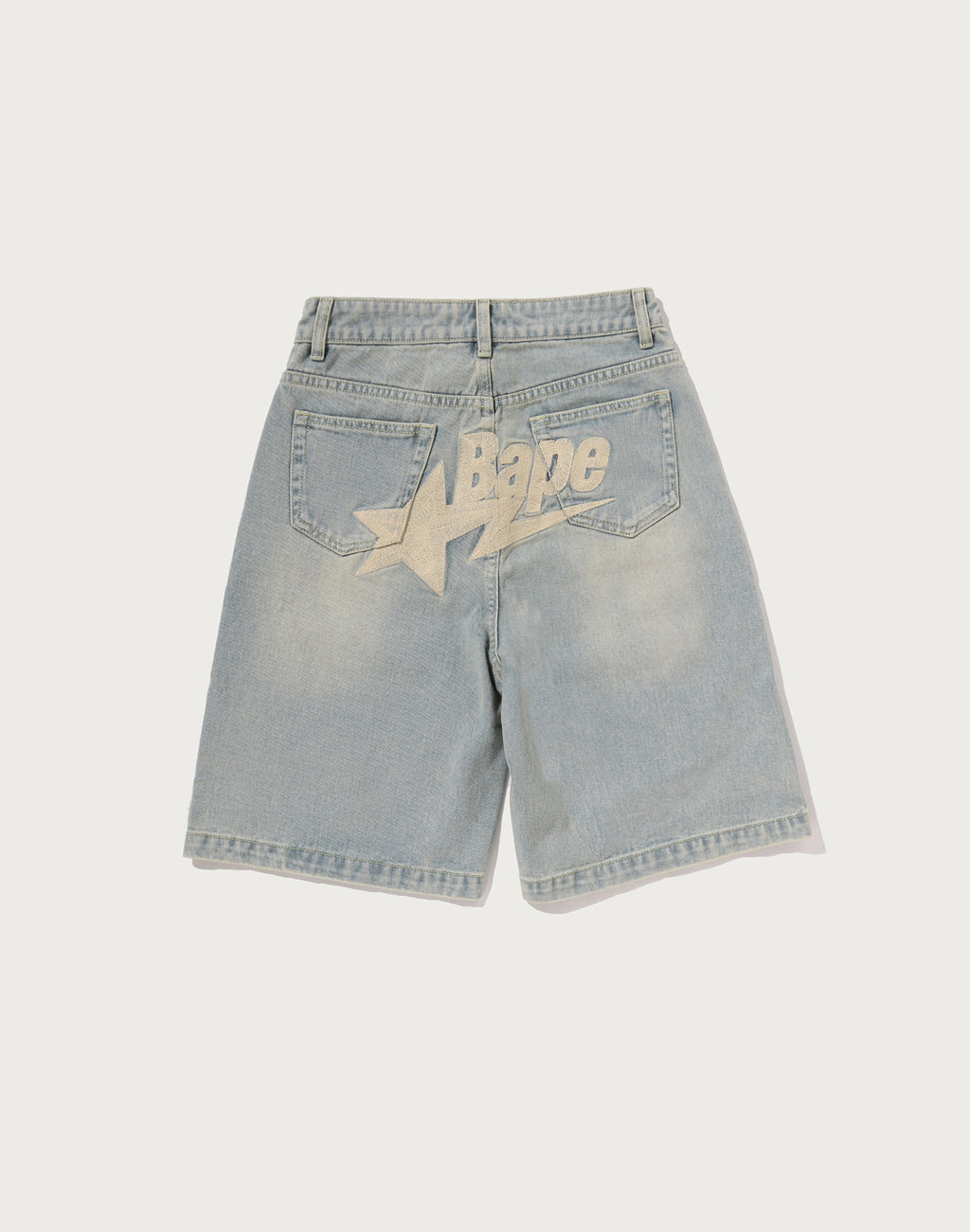 BAPE STA LOGO DENIM JORTS LADIES