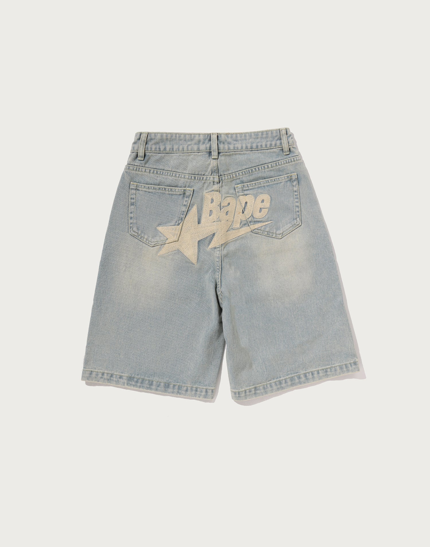 BAPE STA LOGO DENIM JORTS LADIES