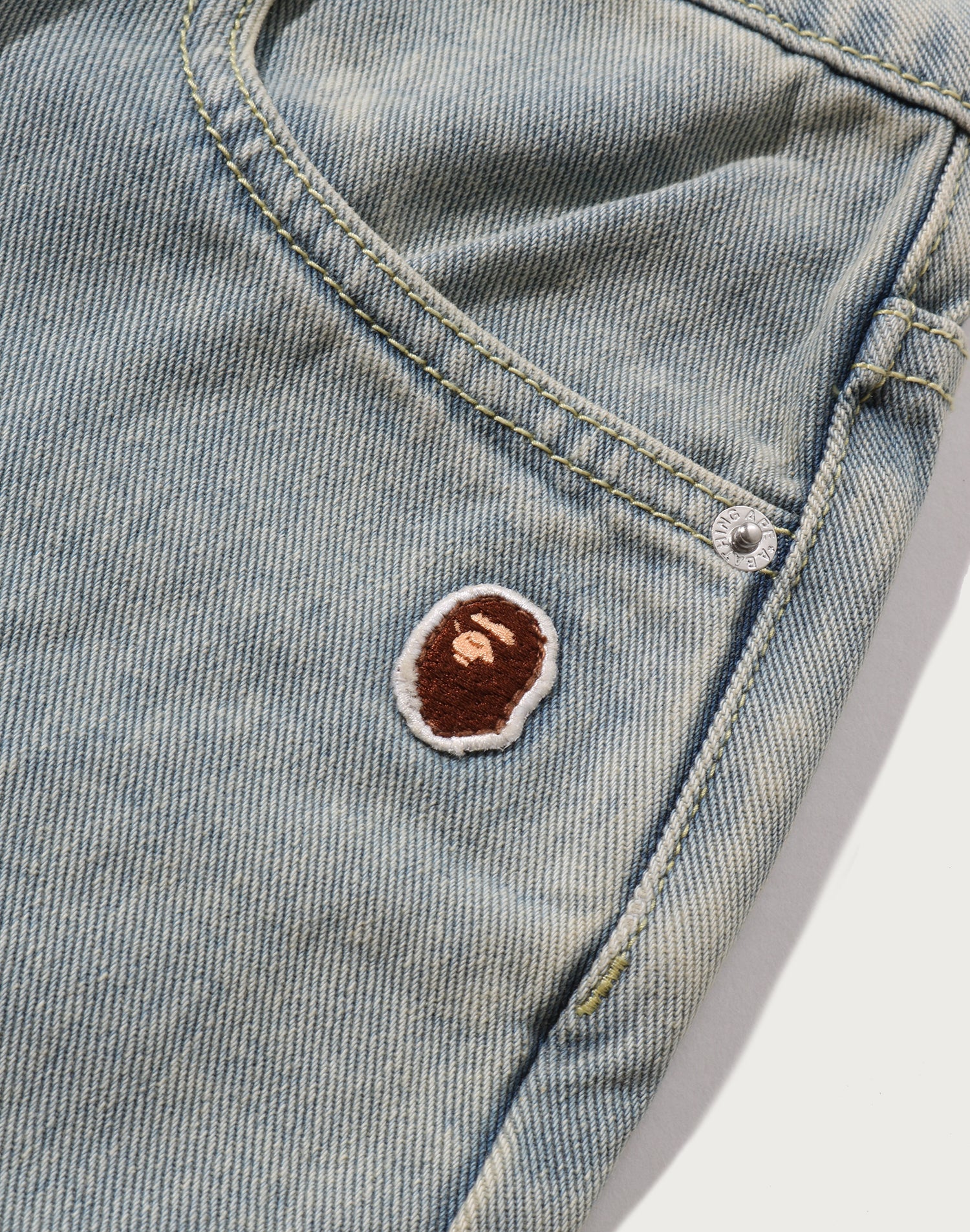 BAPE STA LOGO DENIM JORTS LADIES