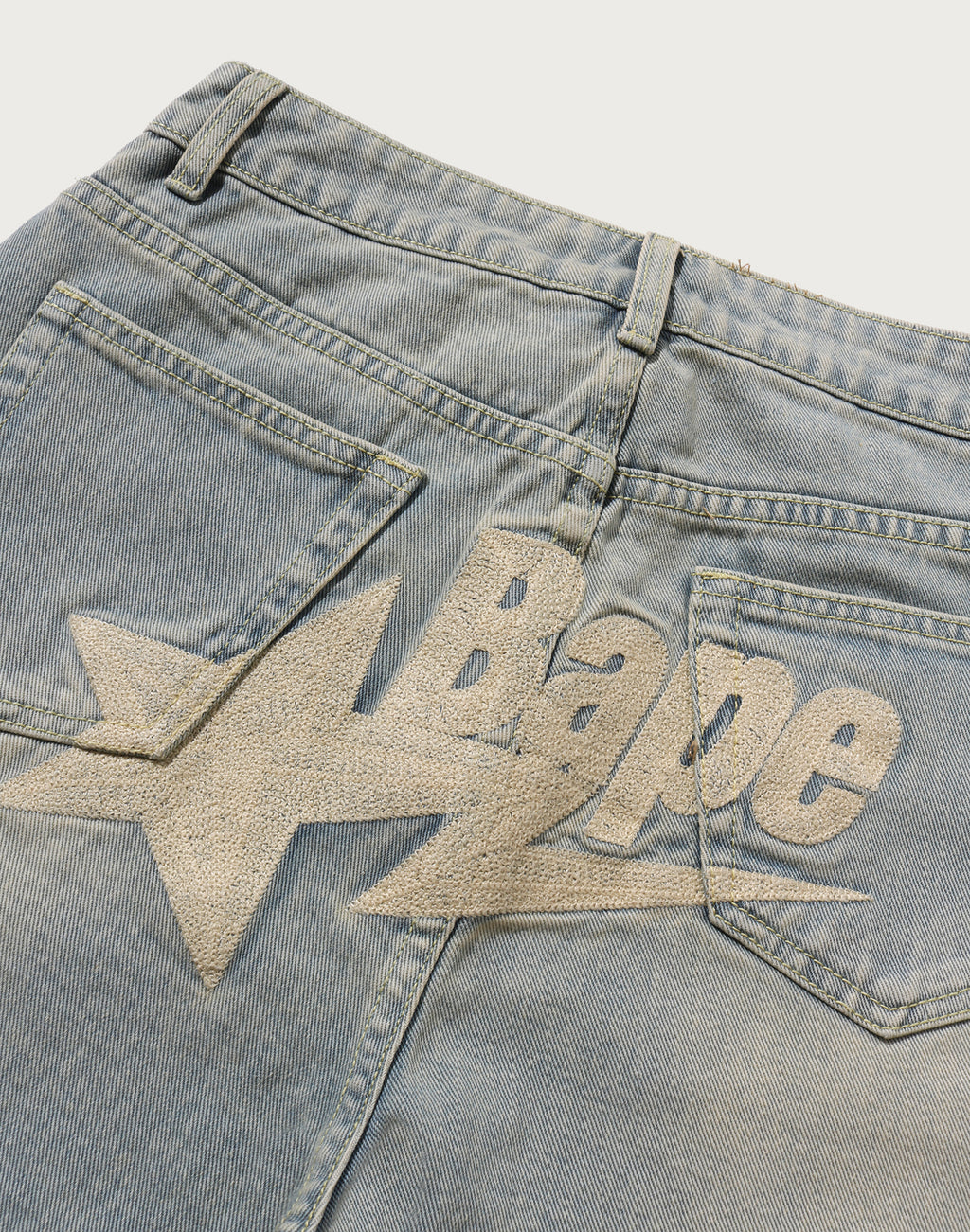 BAPE STA LOGO DENIM JORTS LADIES
