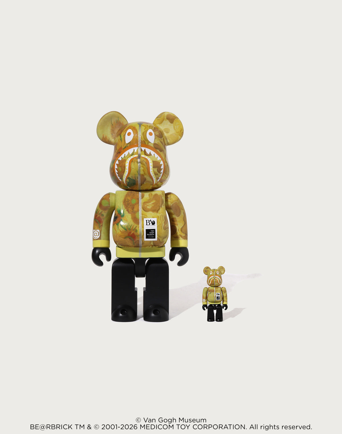 BAPE X VGM - SUNFLOWERS SHARK BE@RBRICK 100%&400%