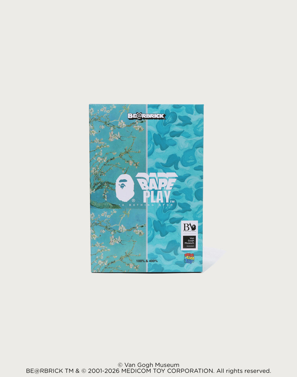 BAPE X VGM - ALMOND BLOSSOM SHARK BE@RBRICK 100%&400%