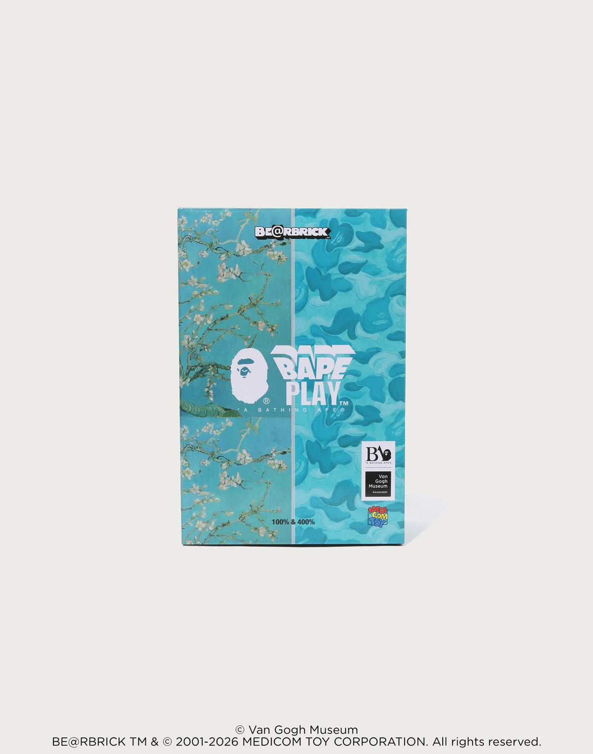 BAPE X VGM - ALMOND BLOSSOM SHARK BE@RBRICK 100%&400%