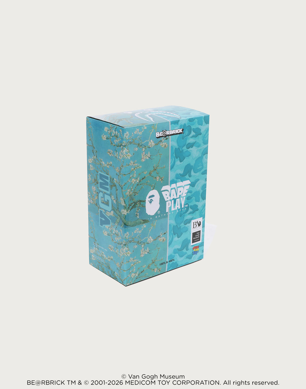 BAPE X VGM - ALMOND BLOSSOM SHARK BE@RBRICK 100%&400%