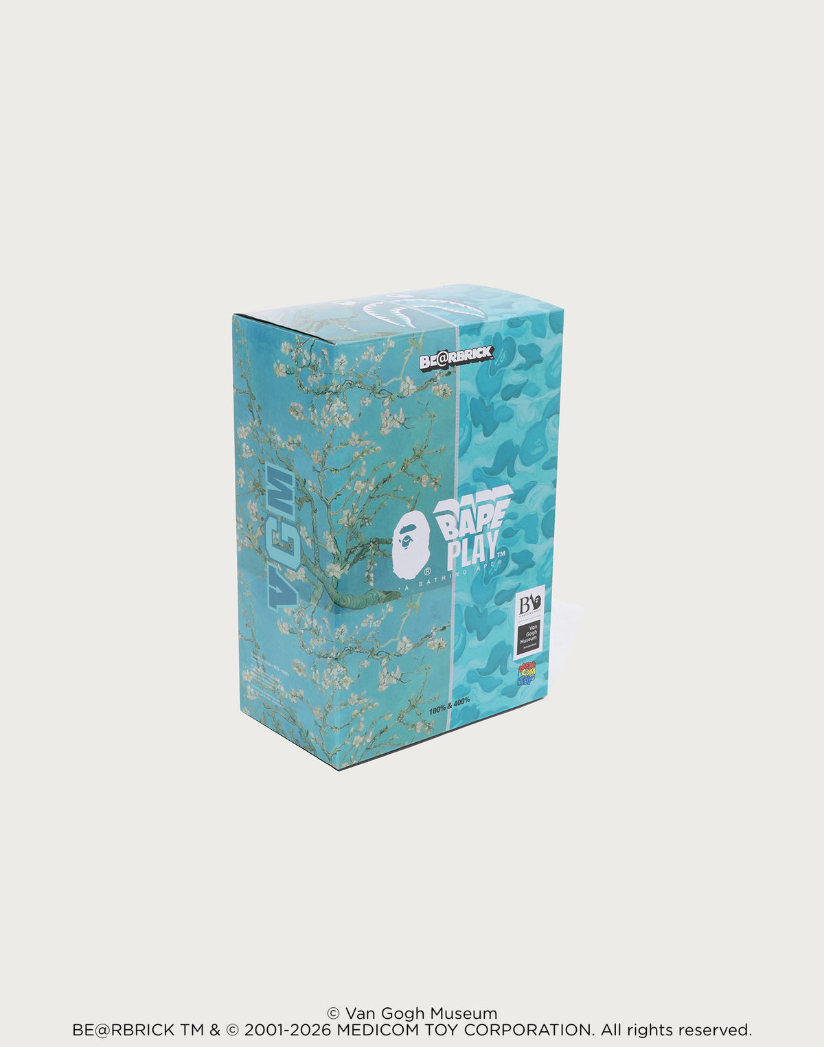 BAPE X VGM - ALMOND BLOSSOM SHARK BE@RBRICK 100%&400%