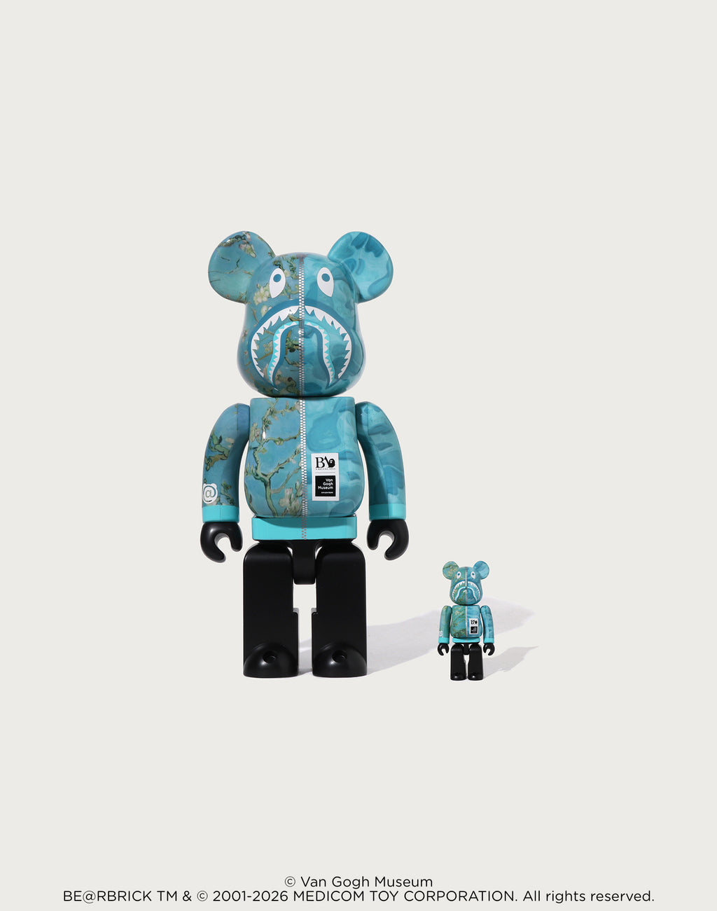 BAPE X VGM - ALMOND BLOSSOM SHARK BE@RBRICK 100%&400%