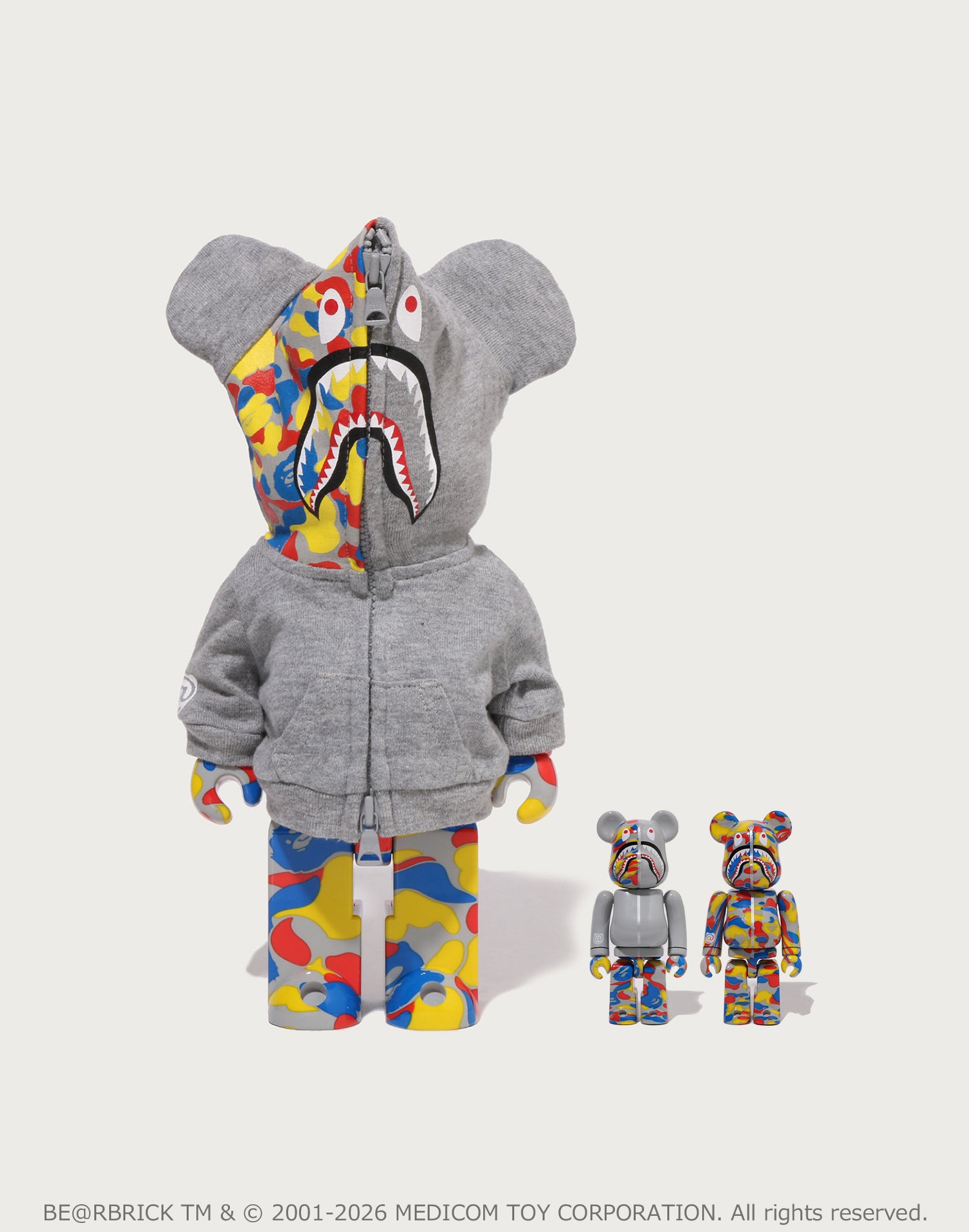 BAPE X MEDICOM TOY 30TH ANNIV. SHARK HOODIE BE@RBRICK 100%&400%