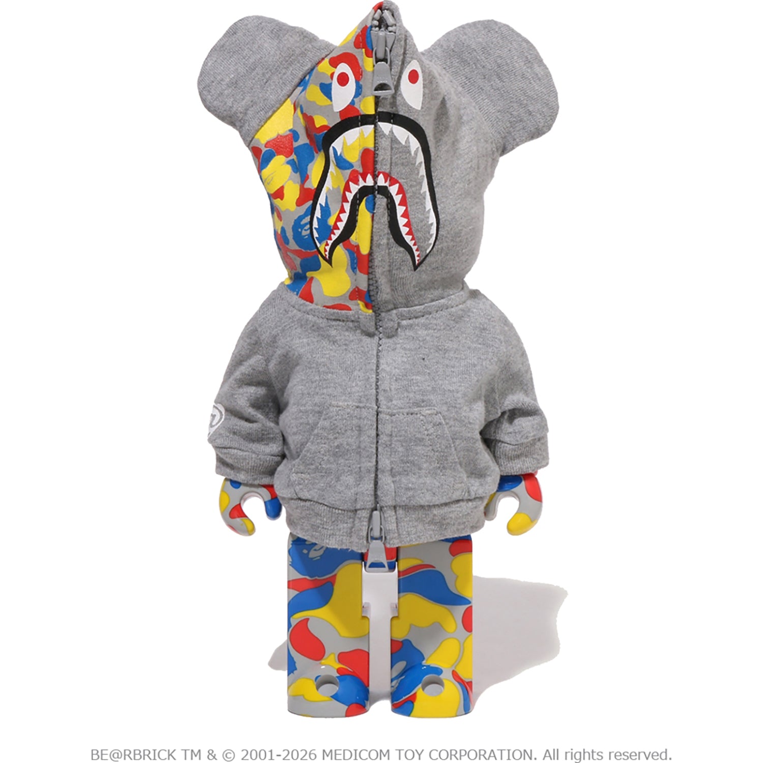 BAPE X MEDICOM TOY 30TH ANNIV. SHARK HOODIE BE@RBRICK 100%&400%