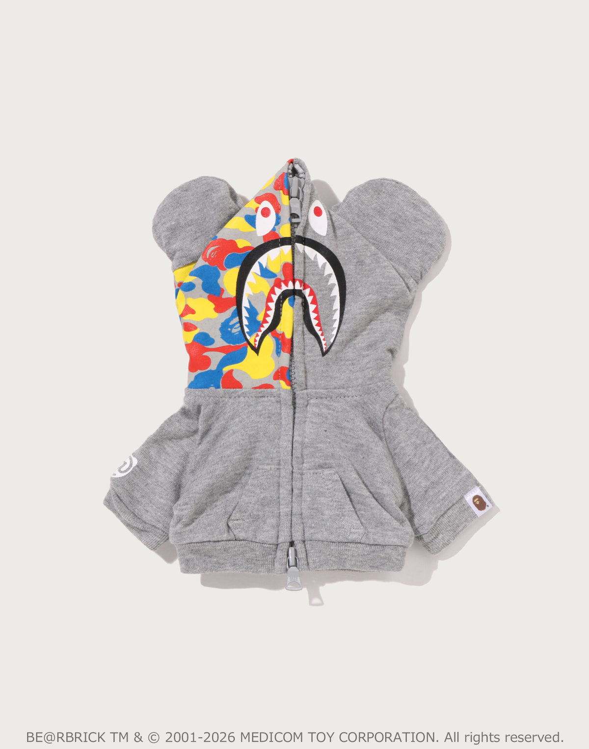 BAPE X MEDICOM TOY 30TH ANNIV. SHARK HOODIE BE@RBRICK 100%&400%