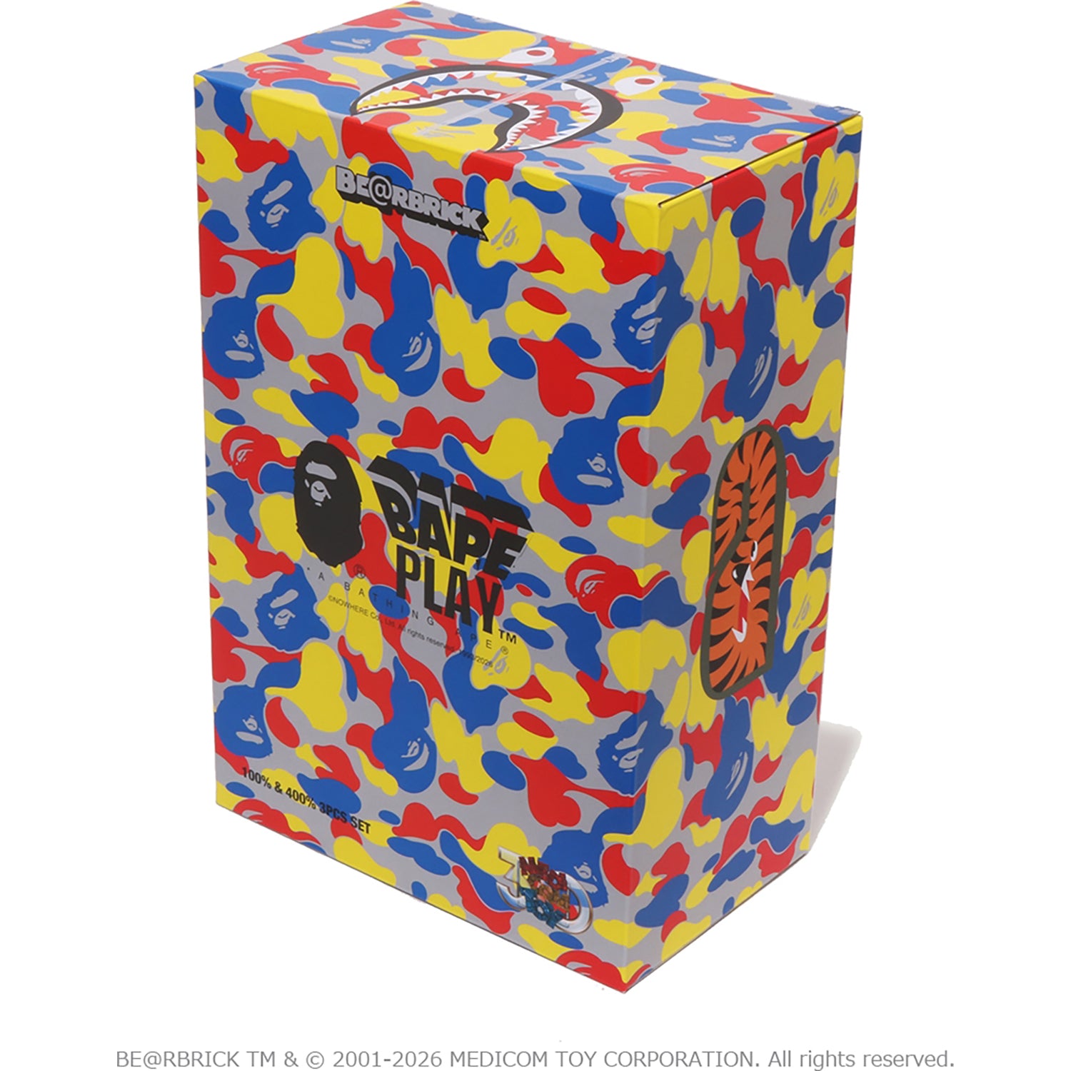 BAPE X MEDICOM TOY 30TH ANNIV. SHARK HOODIE BE@RBRICK 100%&400%