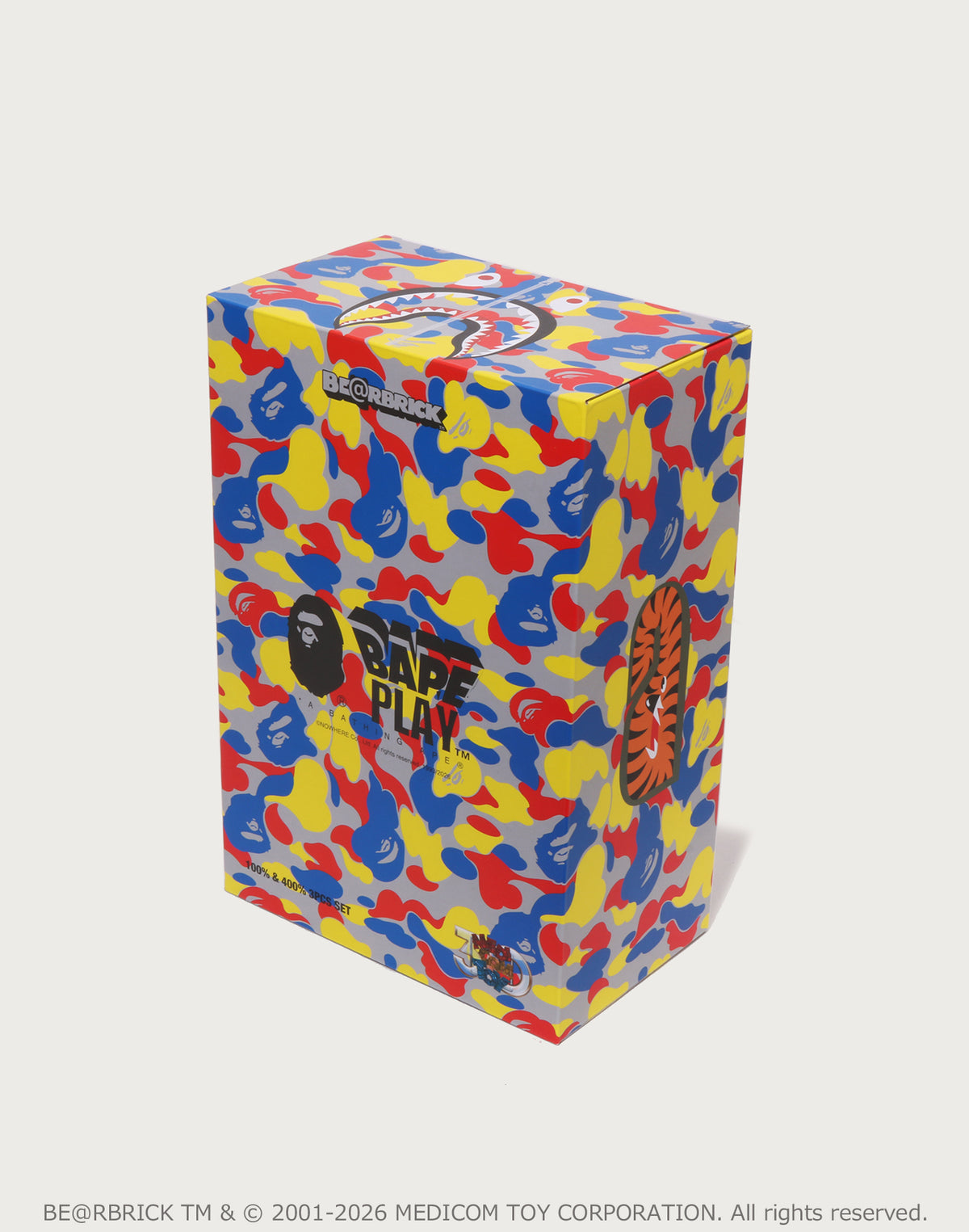 BAPE X MEDICOM TOY 30TH ANNIV. SHARK HOODIE BE@RBRICK 100%&400%