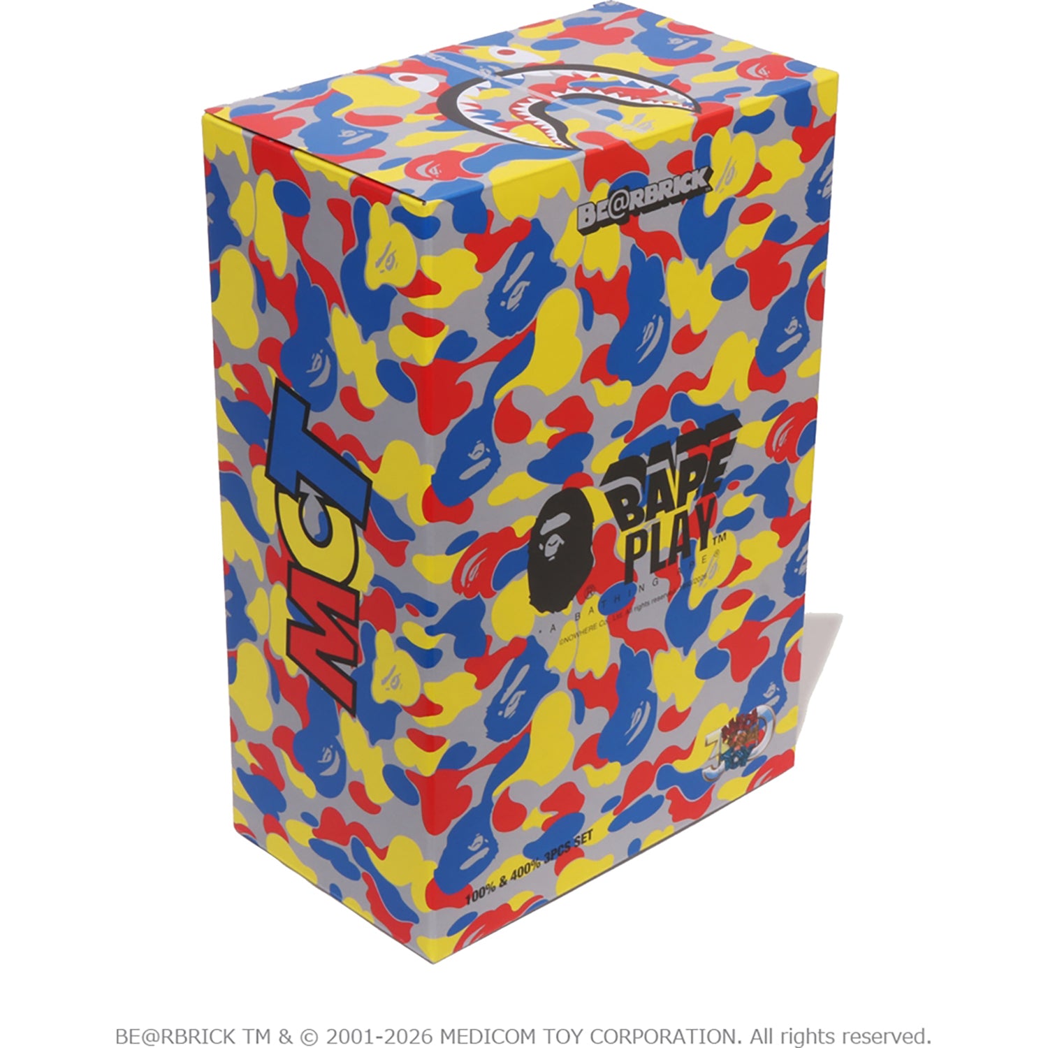 BAPE X MEDICOM TOY 30TH ANNIV. SHARK HOODIE BE@RBRICK 100%&400%