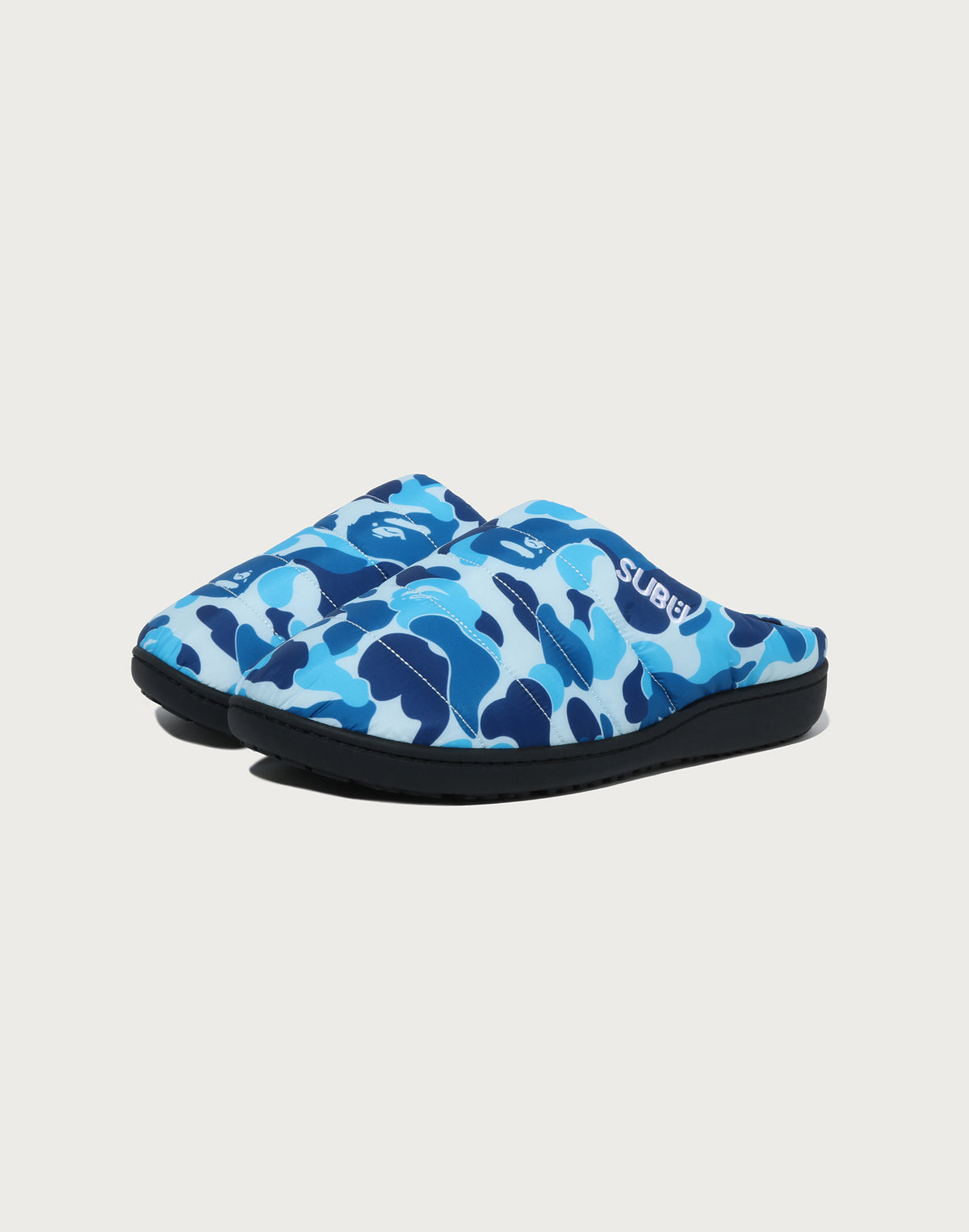 BAPE X SUBU ABC CAMO PUFFER SANDALS MENS