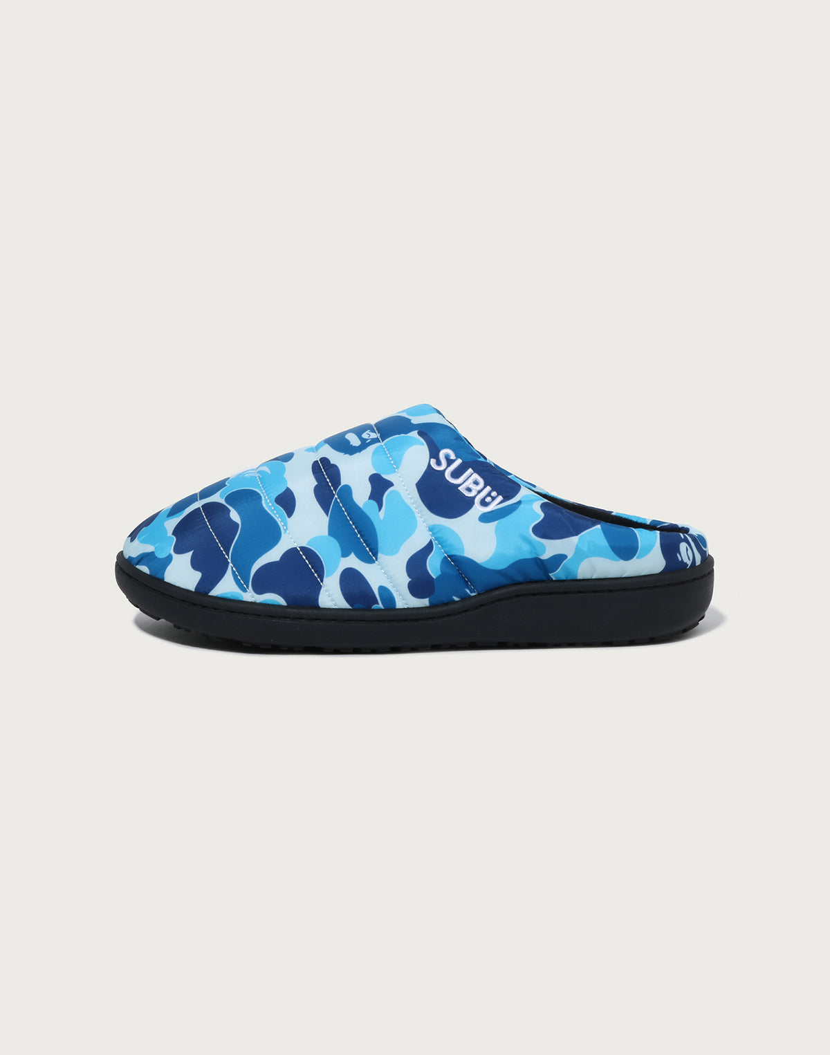 BAPE X SUBU ABC CAMO PUFFER SANDALS MENS