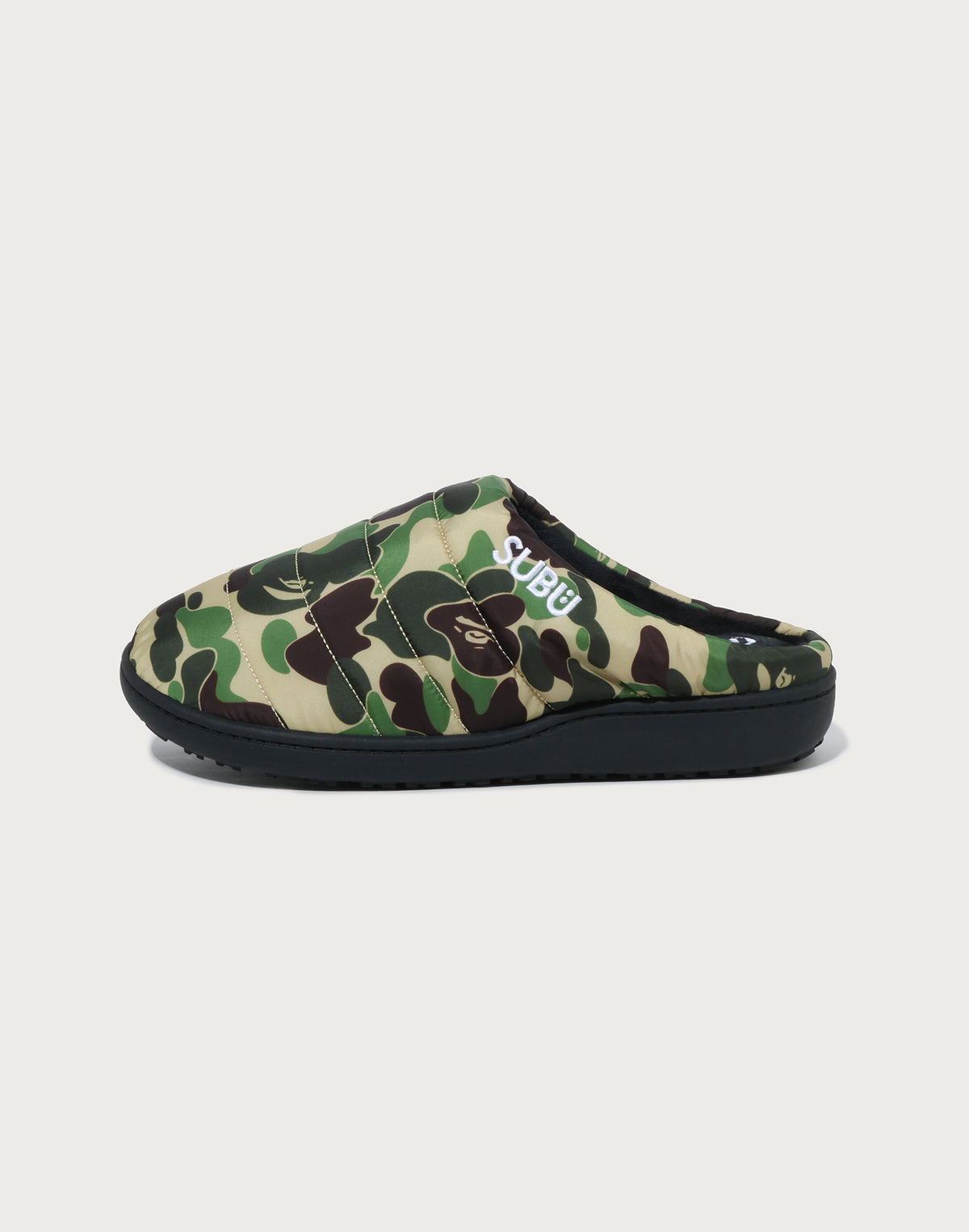 BAPE X SUBU ABC CAMO PUFFER SANDALS MENS