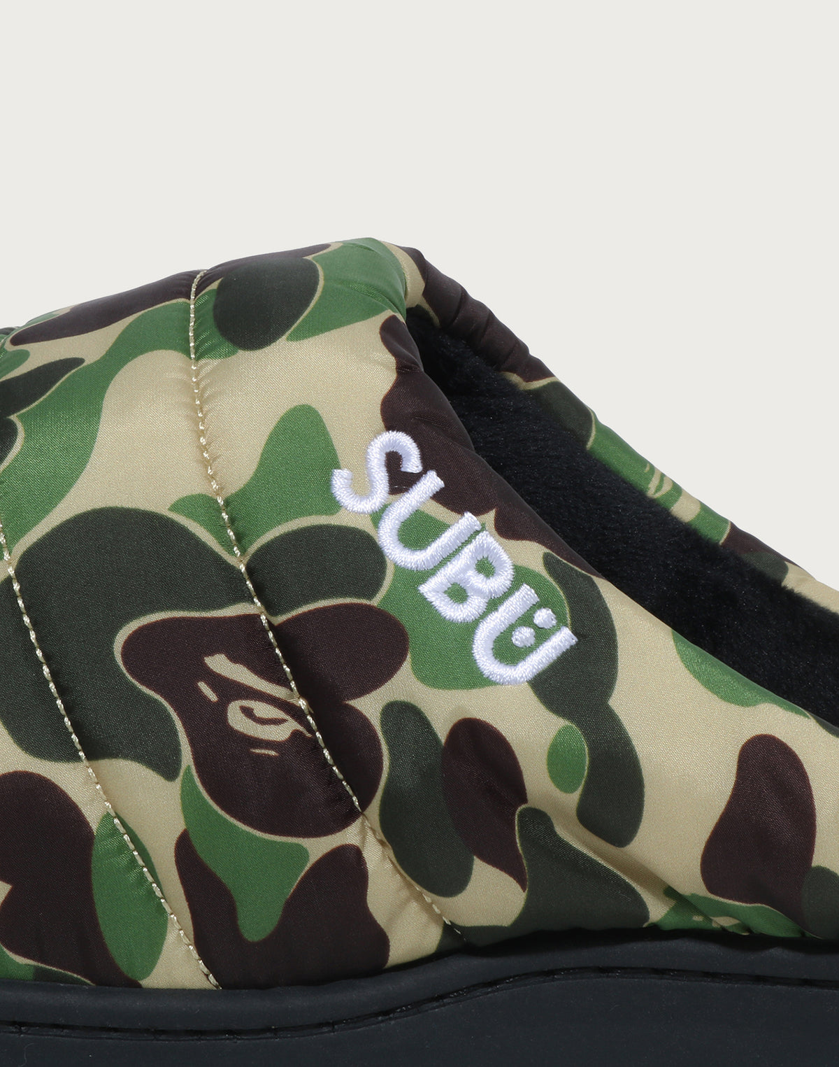 BAPE X SUBU ABC CAMO PUFFER SANDALS MENS