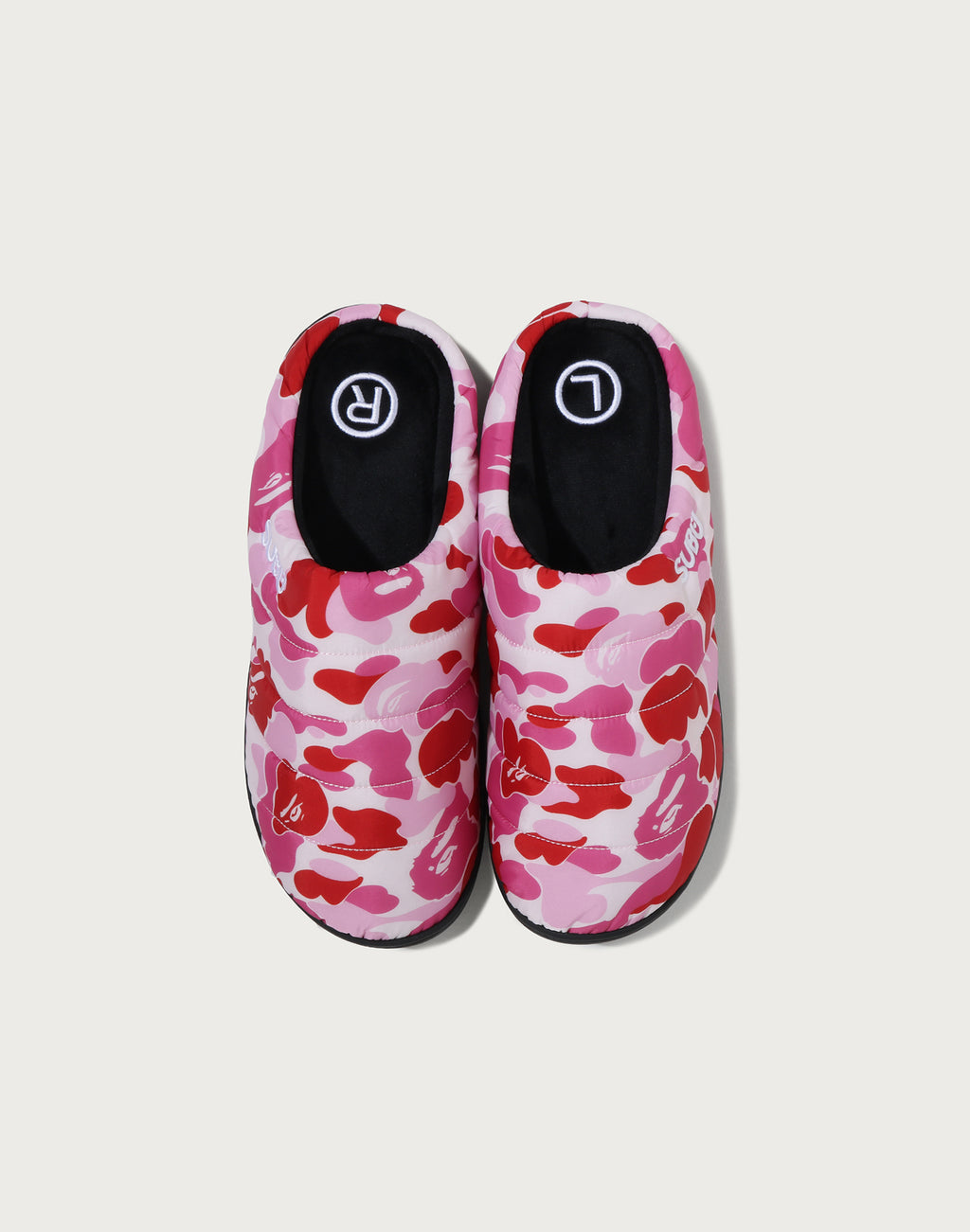 BAPE X SUBU ABC CAMO PUFFER SANDALS MENS