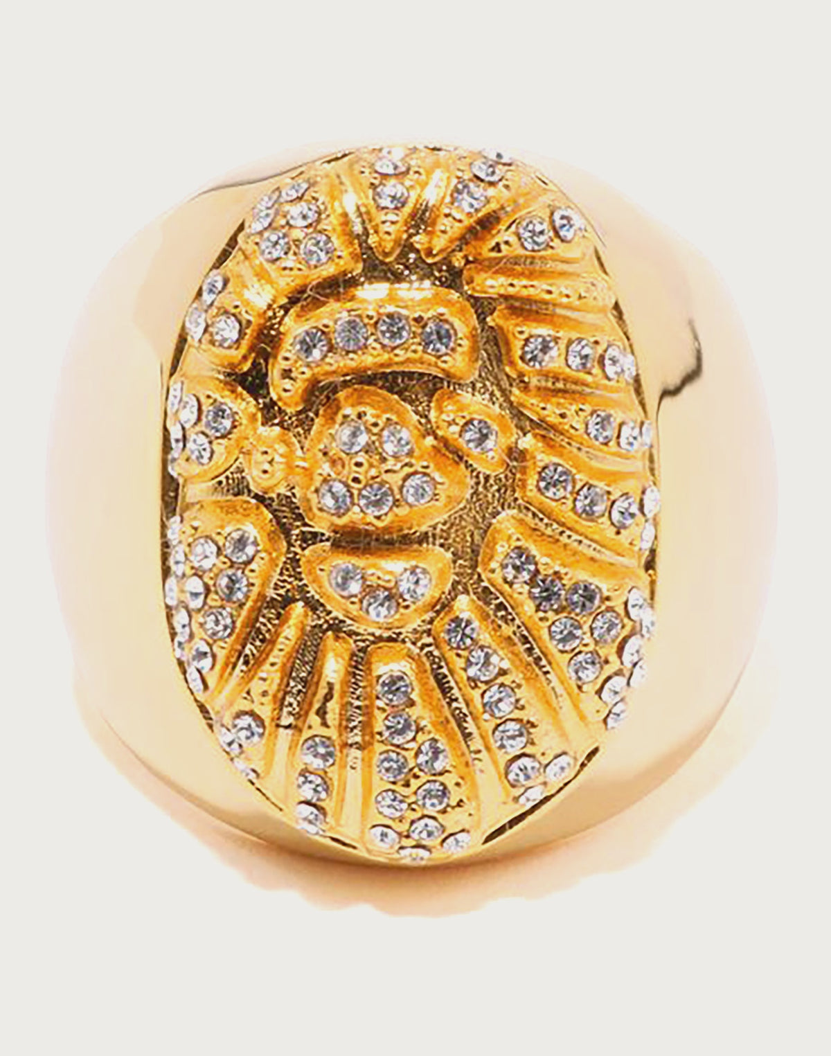 APE HEAD CRYSTAL STONE RING M