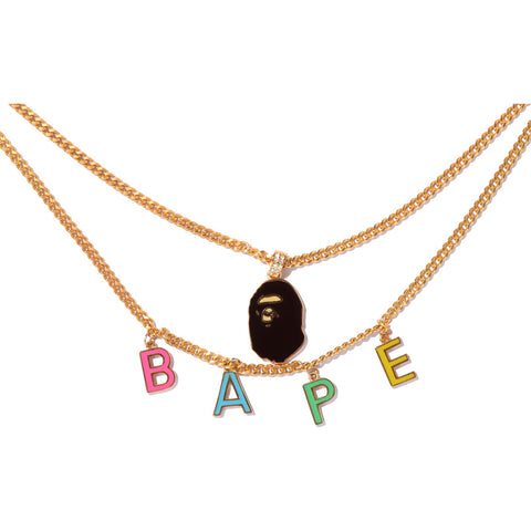 BAPE APE HEAD DOUBLE CHAIN NECKLACE LADIES