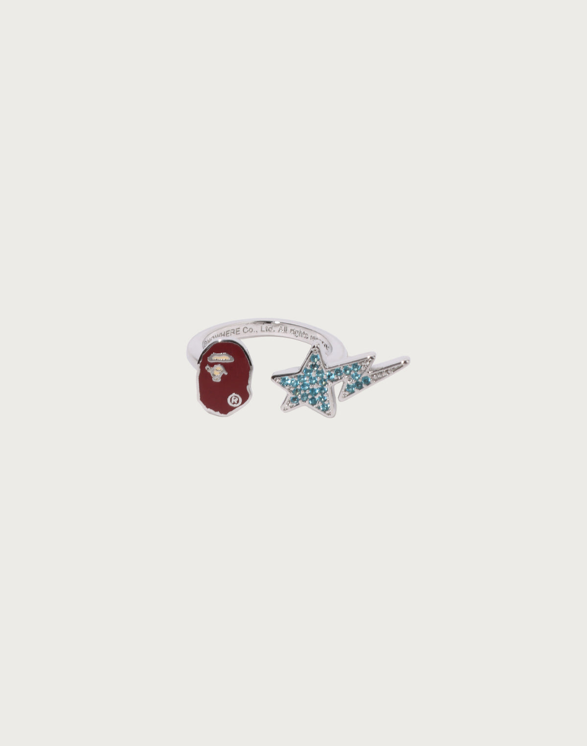 APE HEAD AND STA CRYSTAL STONE RING LADIES