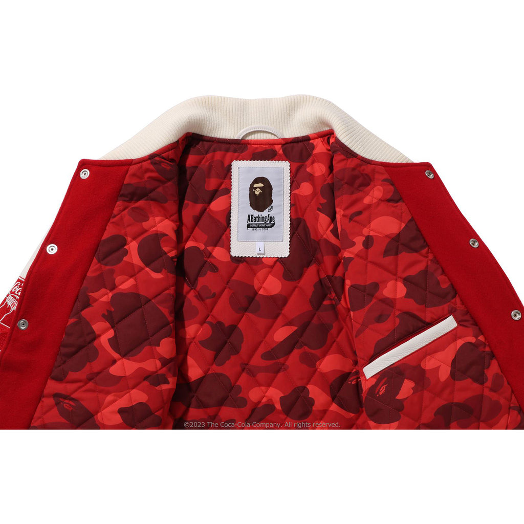 BAPE X COCA-COLA VARSITY JACKET MENS | us.bape.com