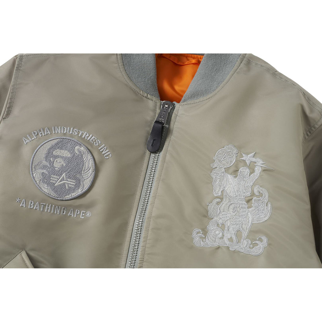 BAPE X ALPHA INDUSTRIES MA-1 JACKET MENS | us.bape.com