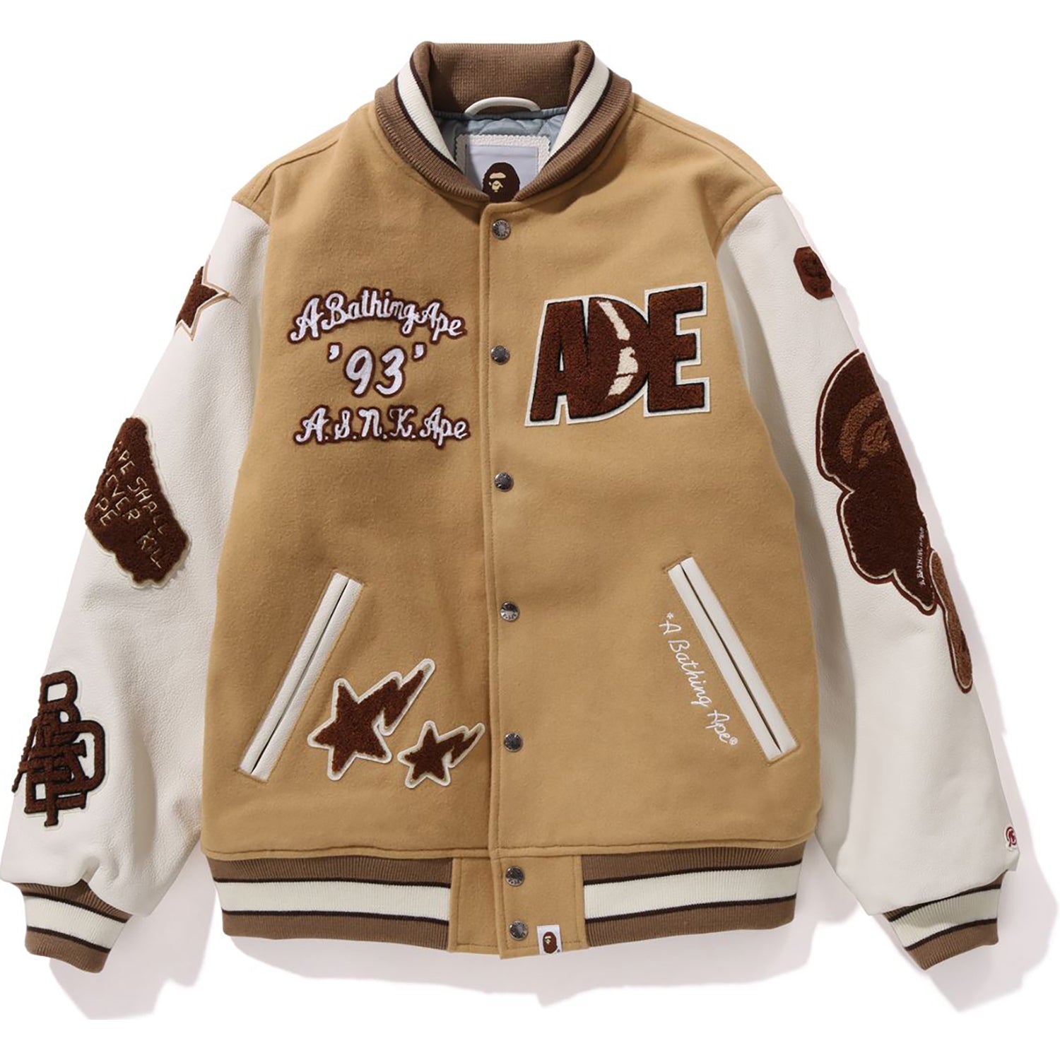 BAPE MULTI MOTIF VARSITY JACKET MENS – us.bape.com