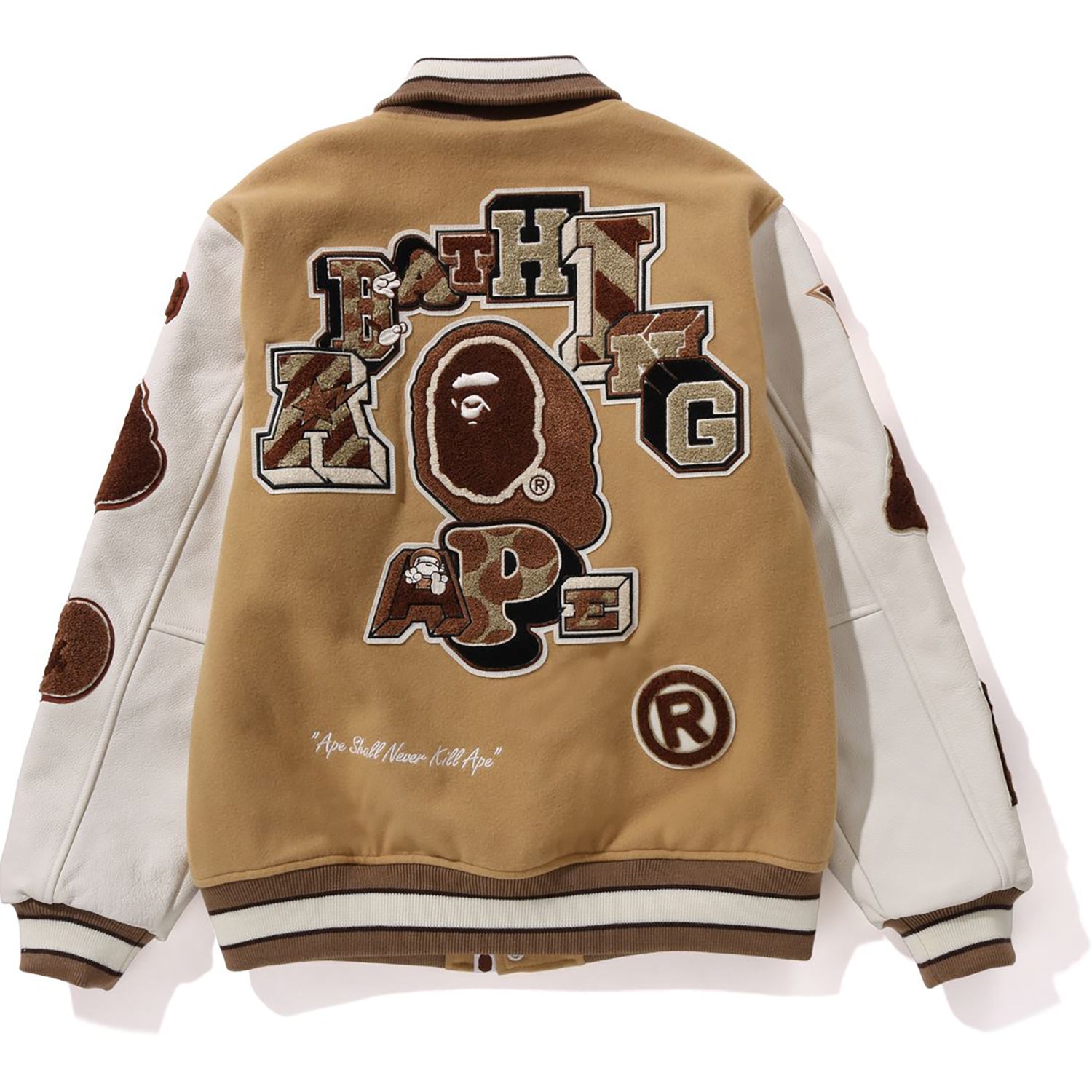 BAPE MULTI MOTIF VARSITY JACKET MENS – us.bape.com