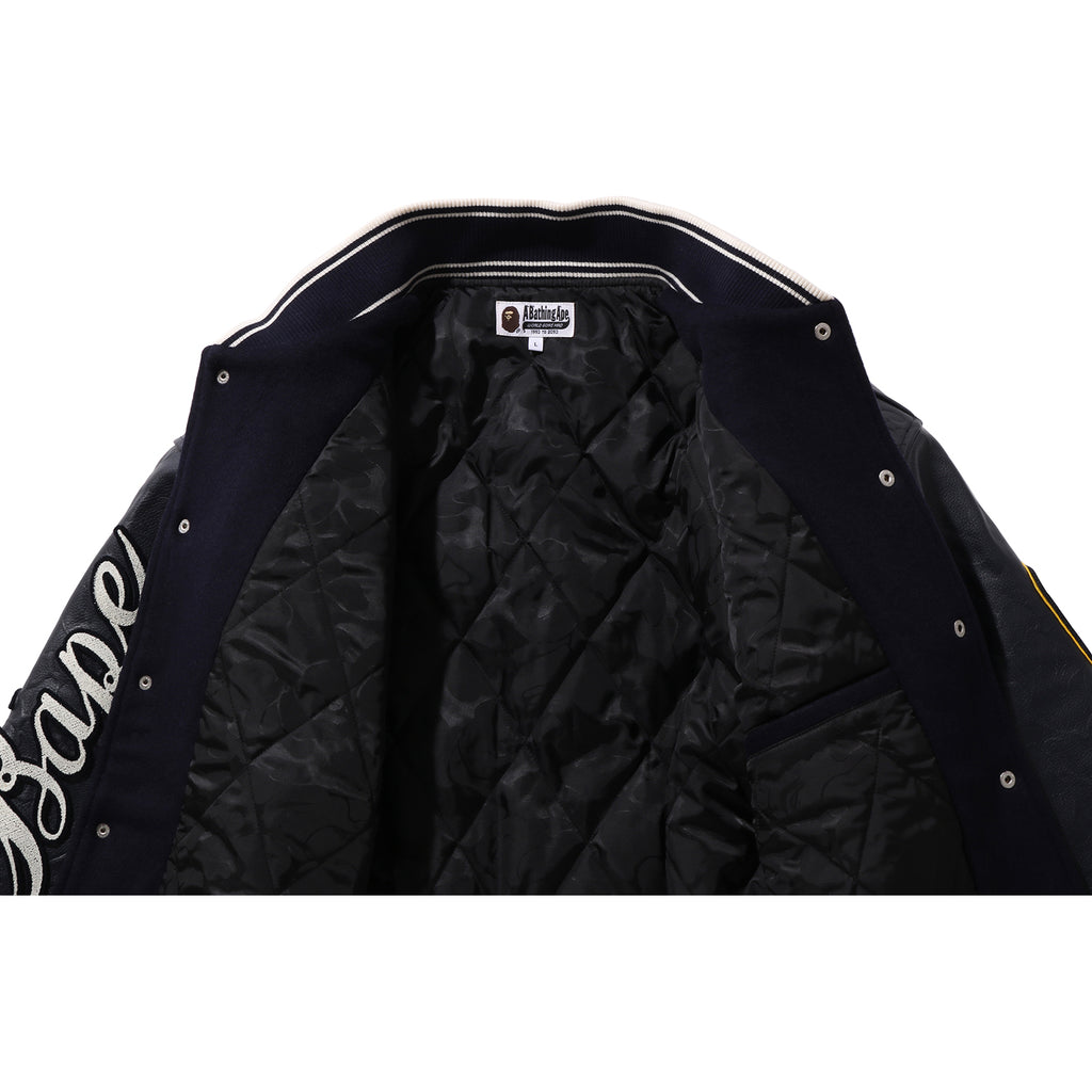 BAPE PATCH VARSITY JACKET MENS