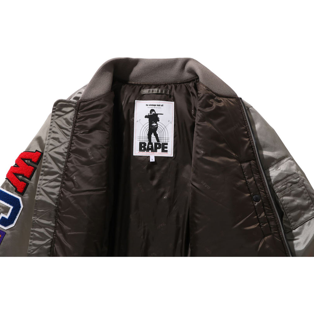 オシャレ SHARK MA-1 jacket カーキ BAPE WGM Lサイズ - ジャケット