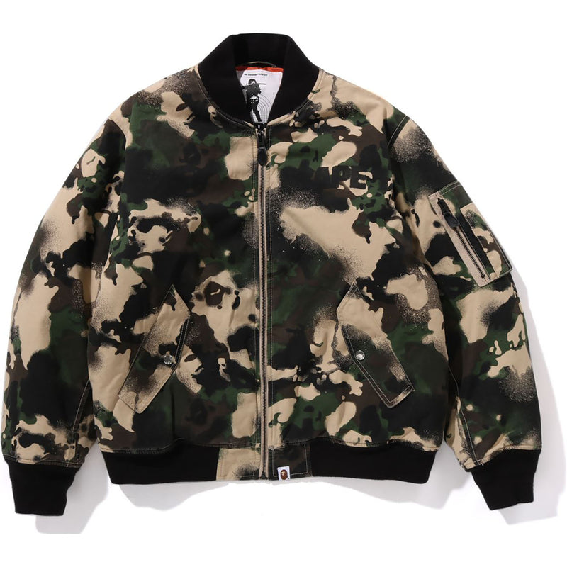 Camouflage Bomber Jacket Dark Green Camo Jacket Bomber Jacket Bape