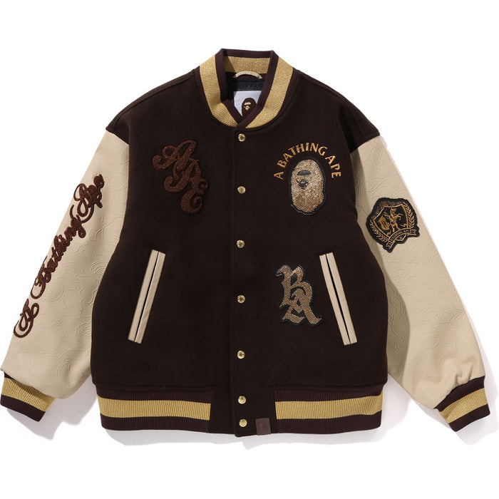 LINE CAMO MULTI LOGO WOOL VARSITY JACKET MENS